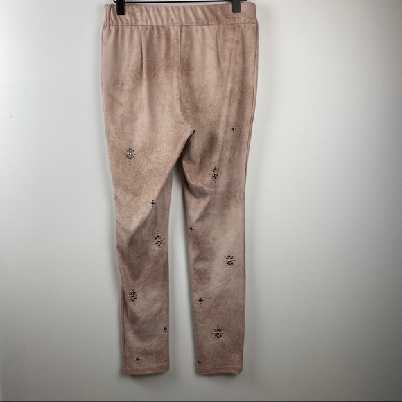 FREE PEOPLE Dusty Rose Vegan Suede Studded Pants - Picture 5 of 8